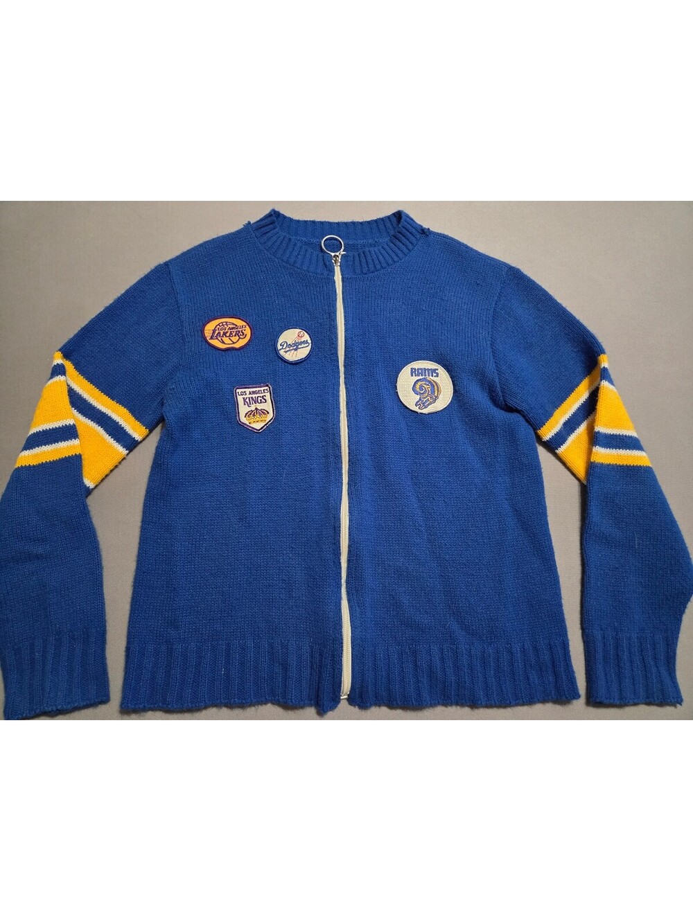 Vintage LA Lakers Dodgers Kings Rams Knit Cardigan Sweater